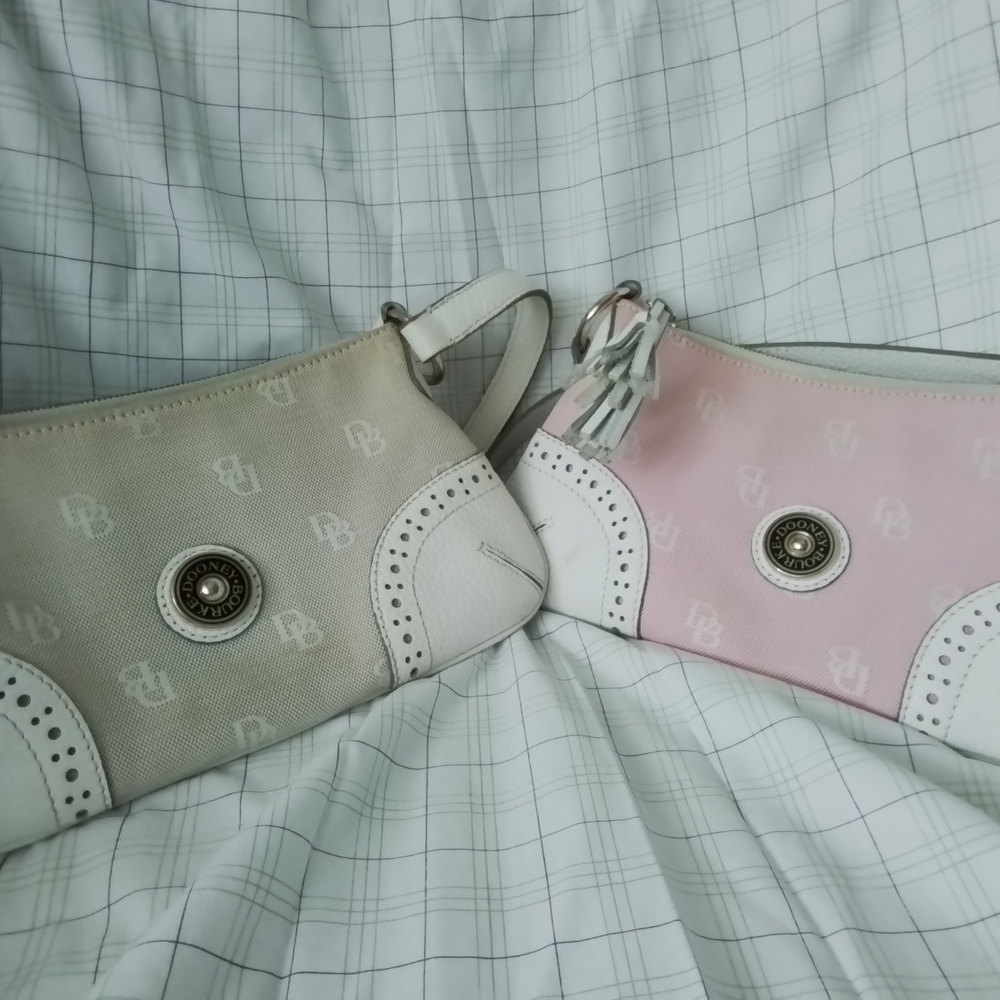 Dooney & Bourke Stylish Pink & White Set 2 Purses